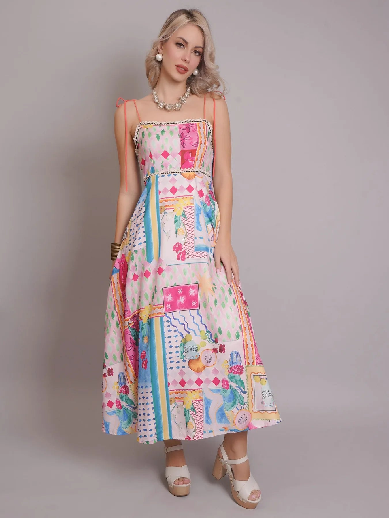 Graffiti Printed Maxi Sundress