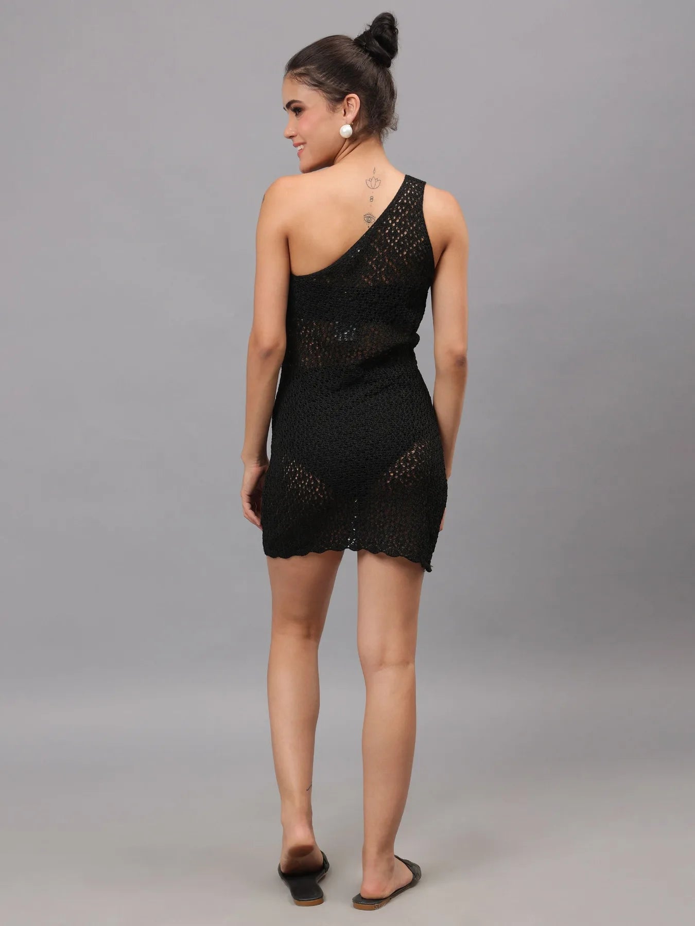 One Shoulder Crochet Cover Up