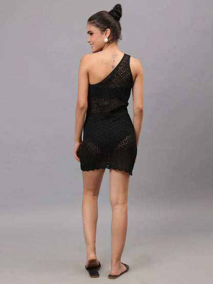 One Shoulder Crochet Cover Up
