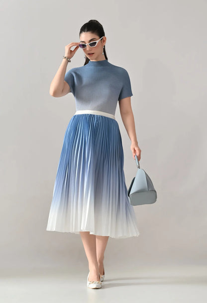Ombre Pleated Two-Piece Set
