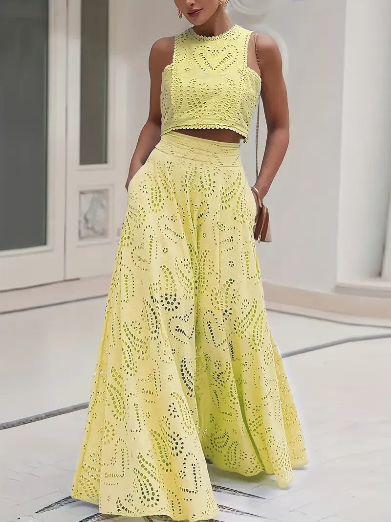 Cut-Work Two-Piece Set