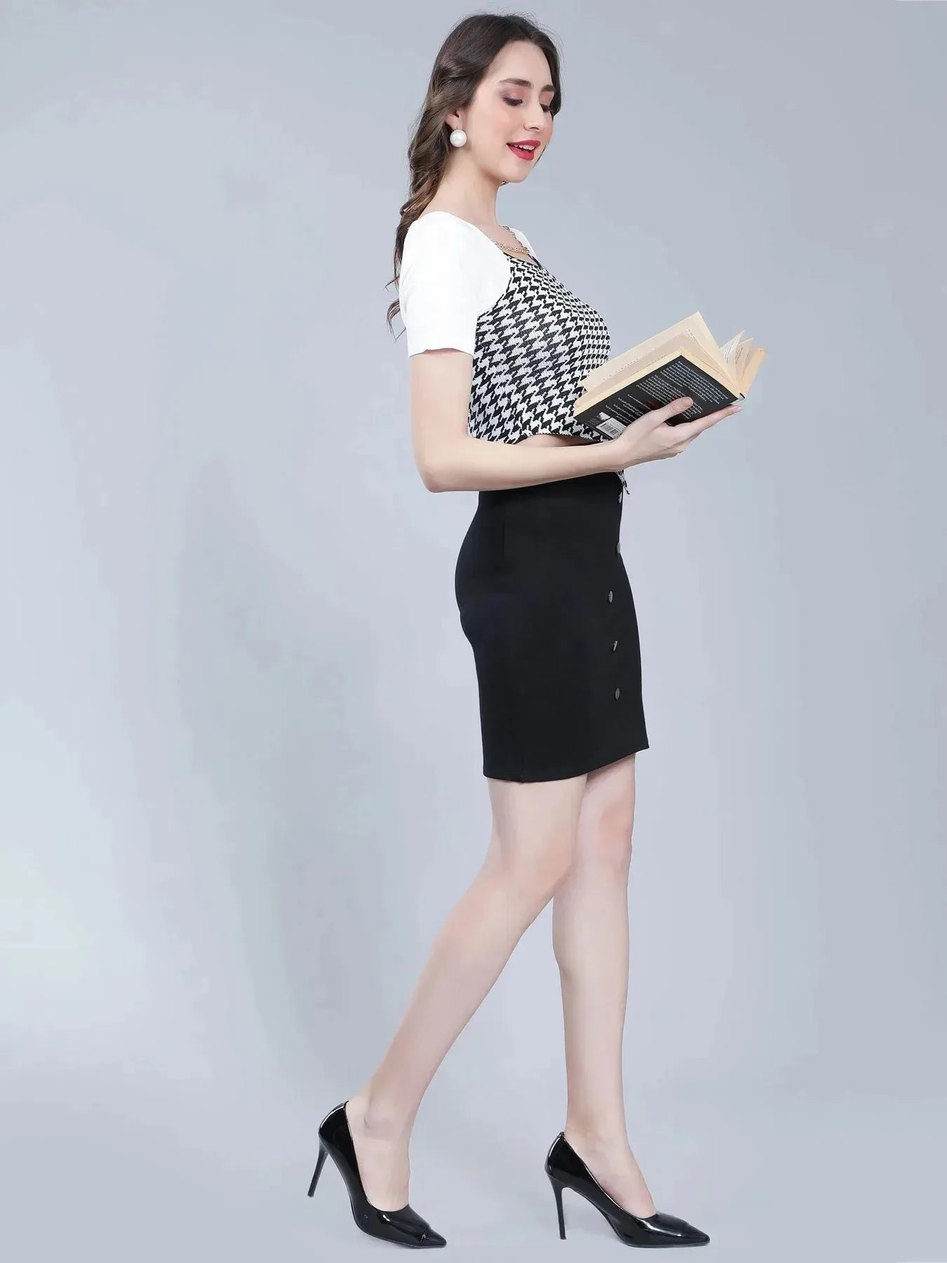 Front Buttons Short Skirt