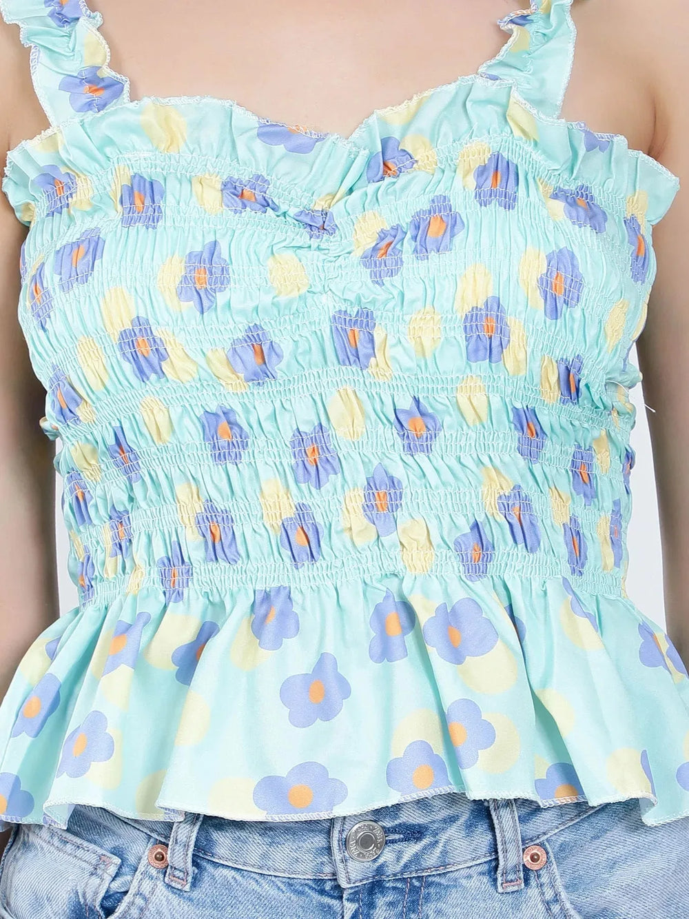 Floral Smocking Top