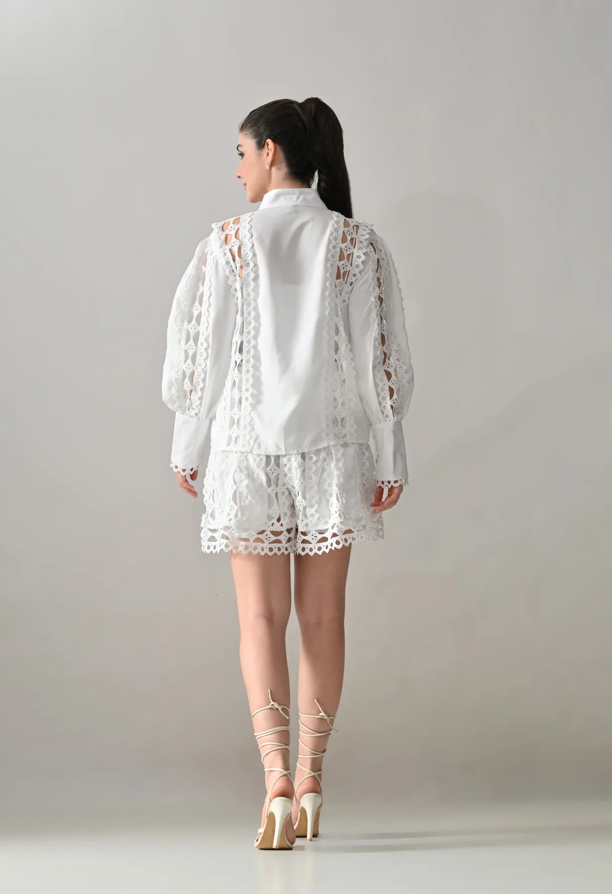 Luxe Lace-Work Two-Piece Set