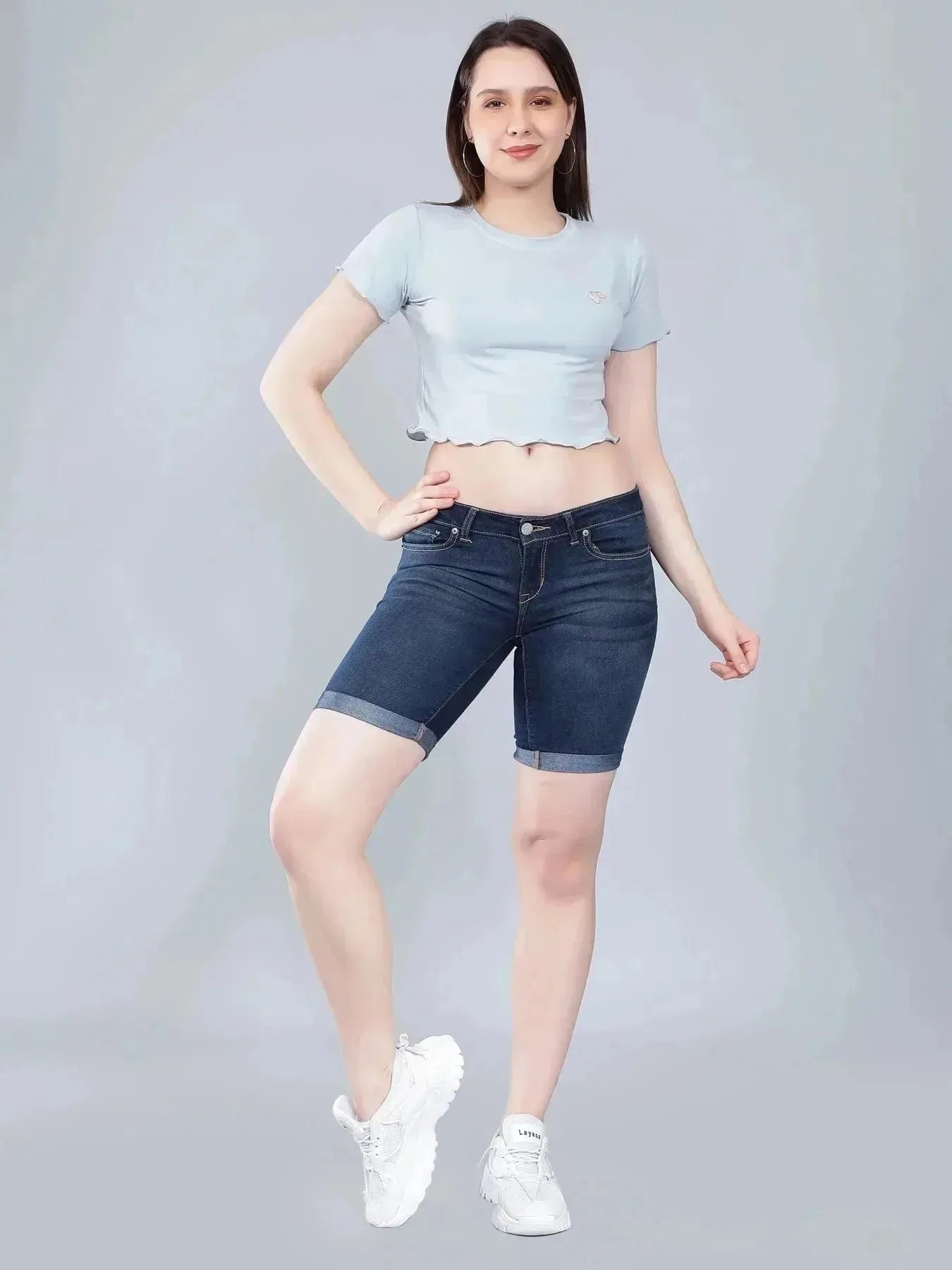 Strawberry Embroidery Crop Tee