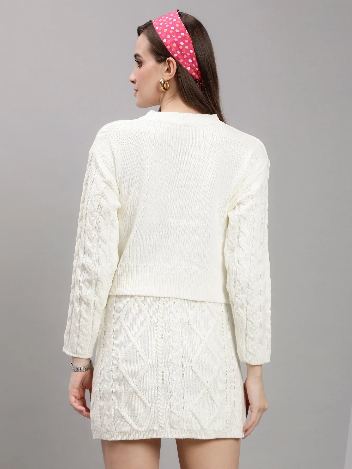 Knitted Patch Embroidery Two Piece Set