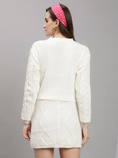 Knitted Patch Embroidery Two Piece Set