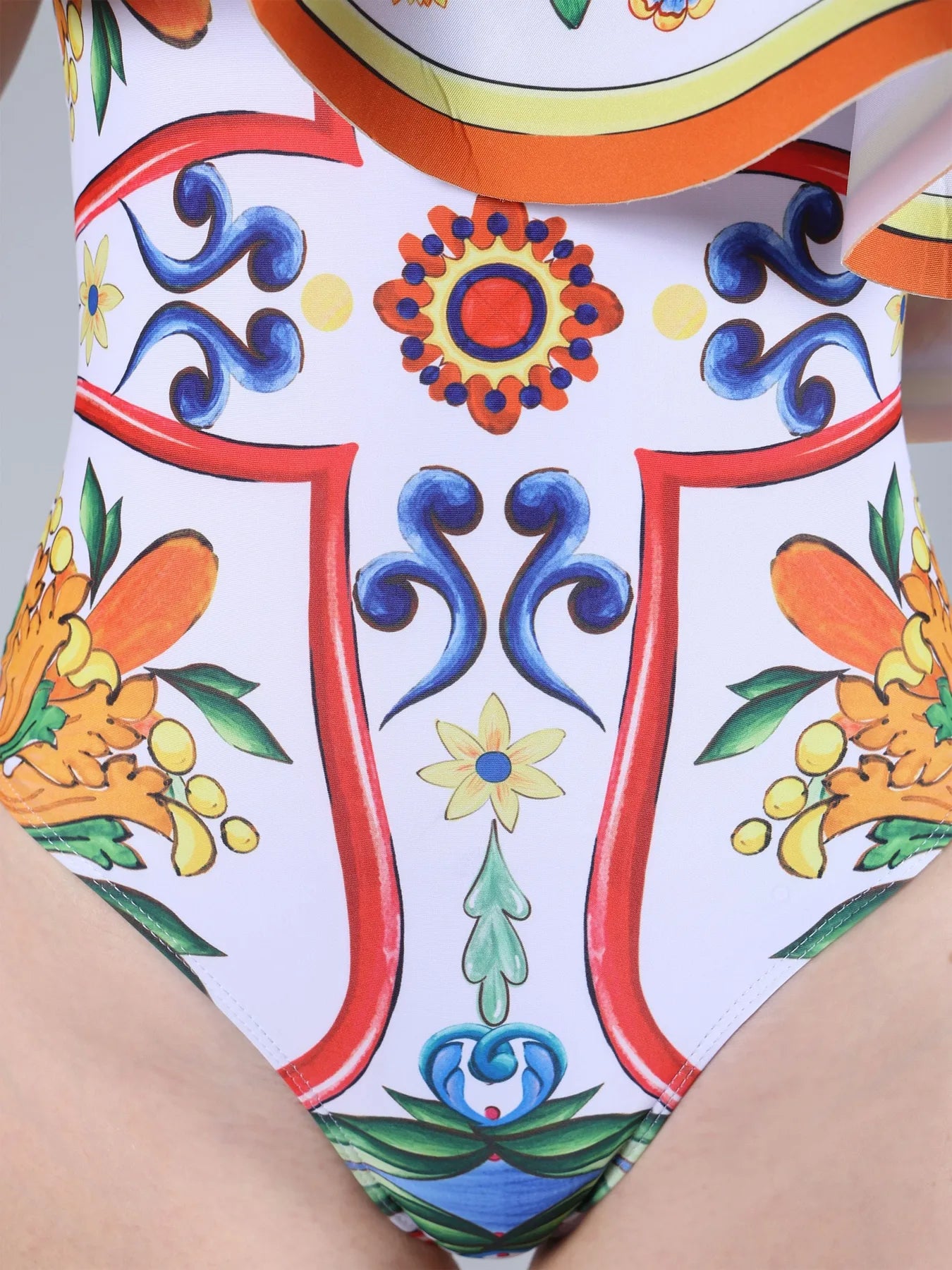 One Shoulder Monokini With Sarong