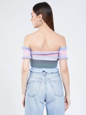 Bardot Rib Knit Top