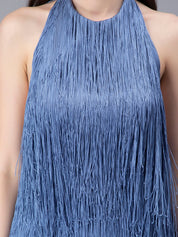 Halter Backless Tassels Dress