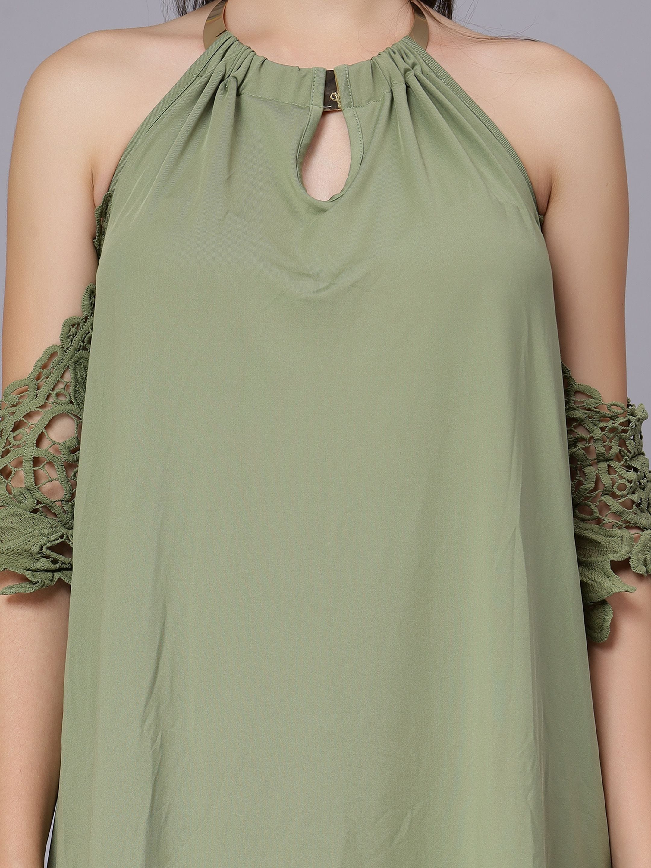 Off-Shoulder Lace Cutout Dress