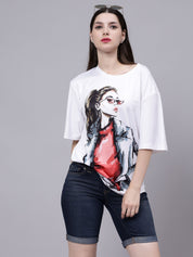 Stylish Girl Graphic Oversized T- Shirt