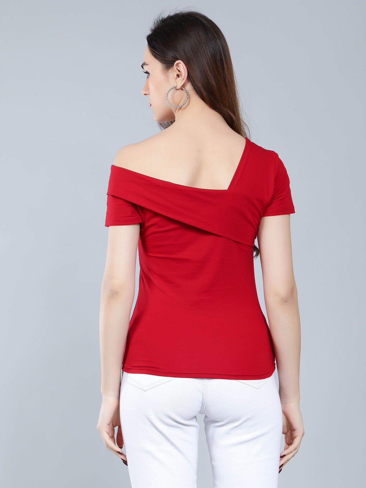 Asymmetric Neck T-Shirt
