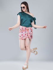 Tie Shoulder Satin Blouse