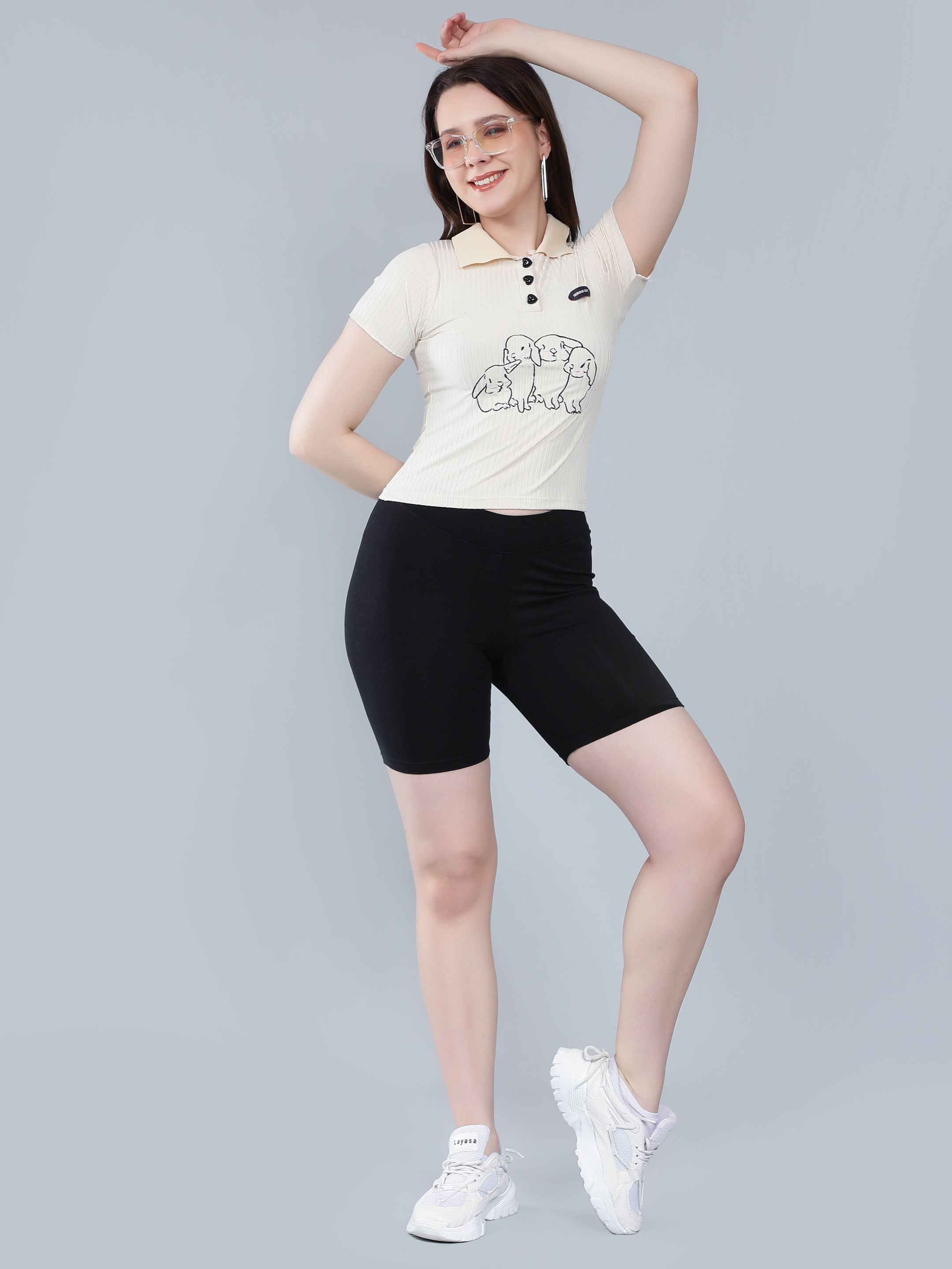 Heart Button Knitted T-shirt