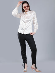 Geometrical Texture Satin Shirt