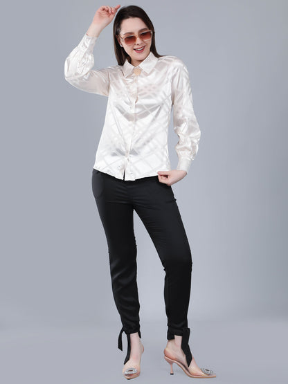Geometrical Texture Satin Shirt
