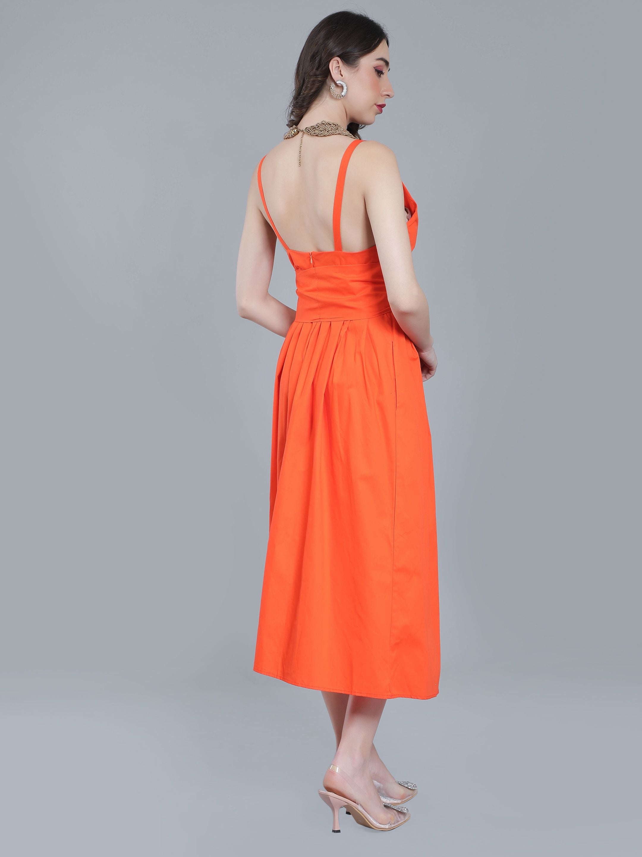 Deep V-Neck Cotton Dress
