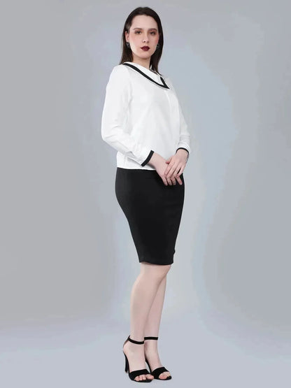Asymmetrical Collar Blouse