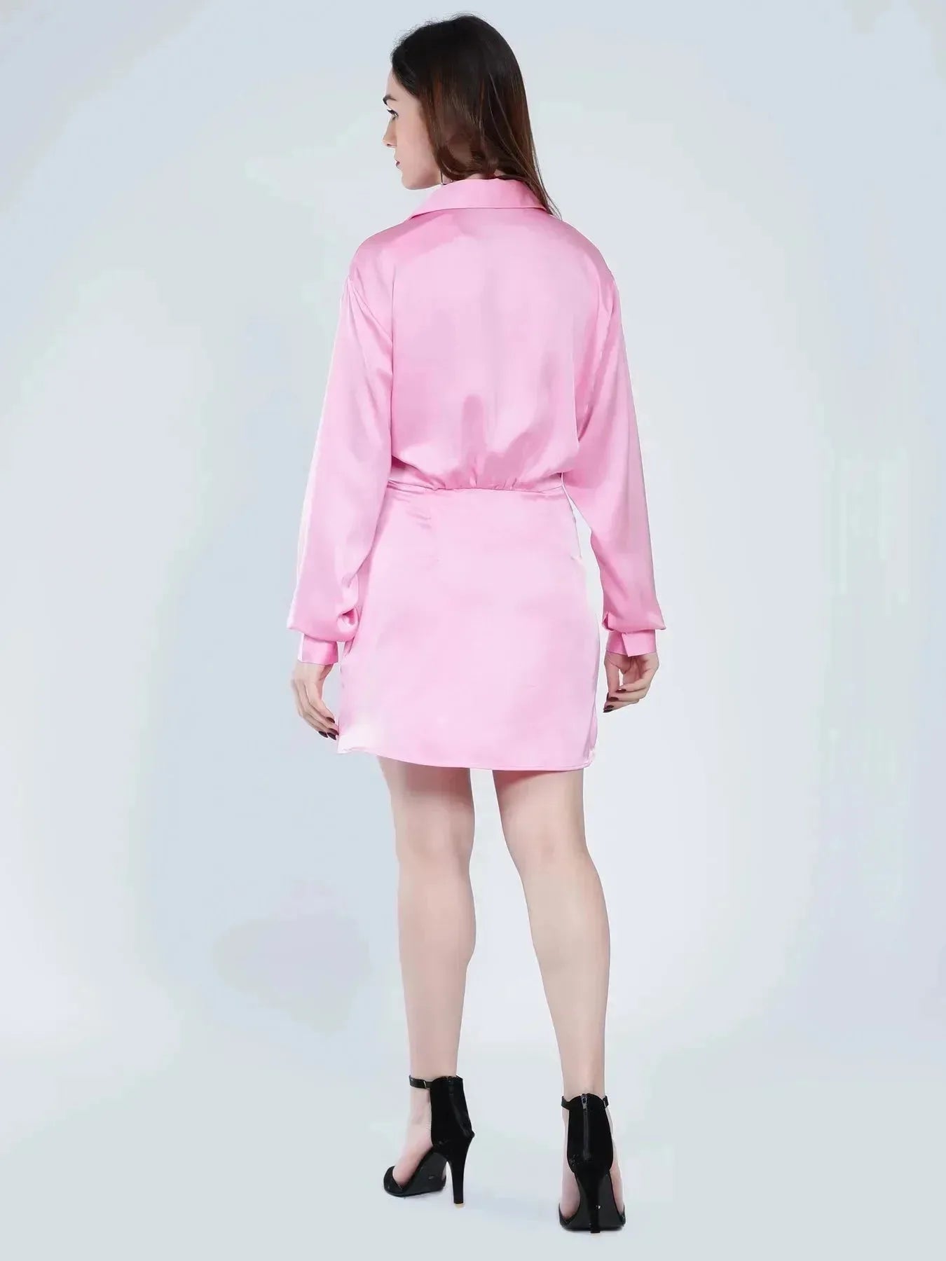 Satin Wrap Short Dress