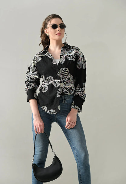 Floral Melody Embroidered Shirt