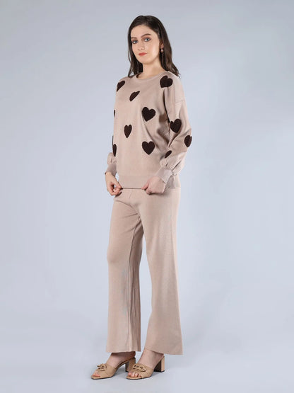 Heart Knitted Two Piece Set