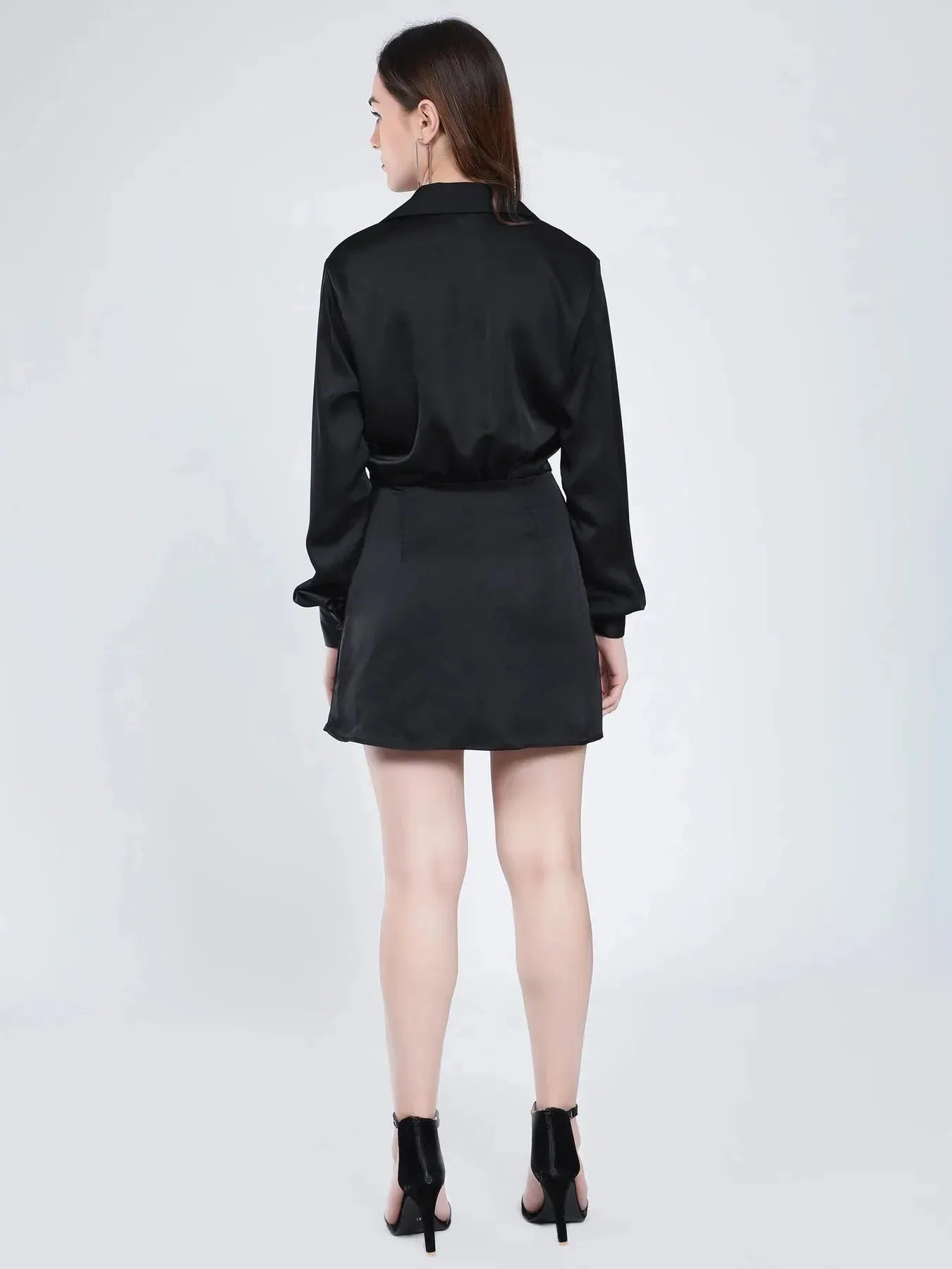 Satin Wrap Short Dress