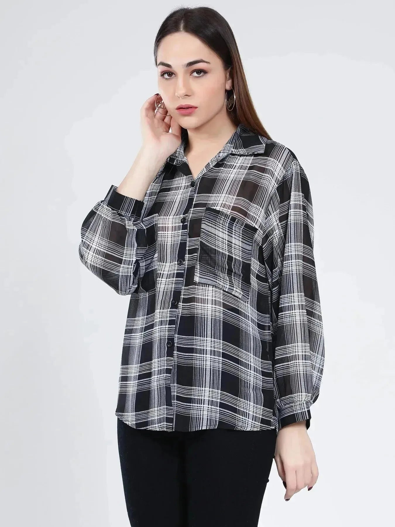 Plaid Sheer Shirt