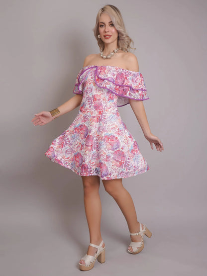 Floral Ruffle Mini Dress