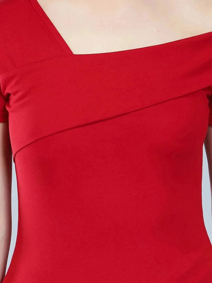 Asymmetric Neck T-Shirt