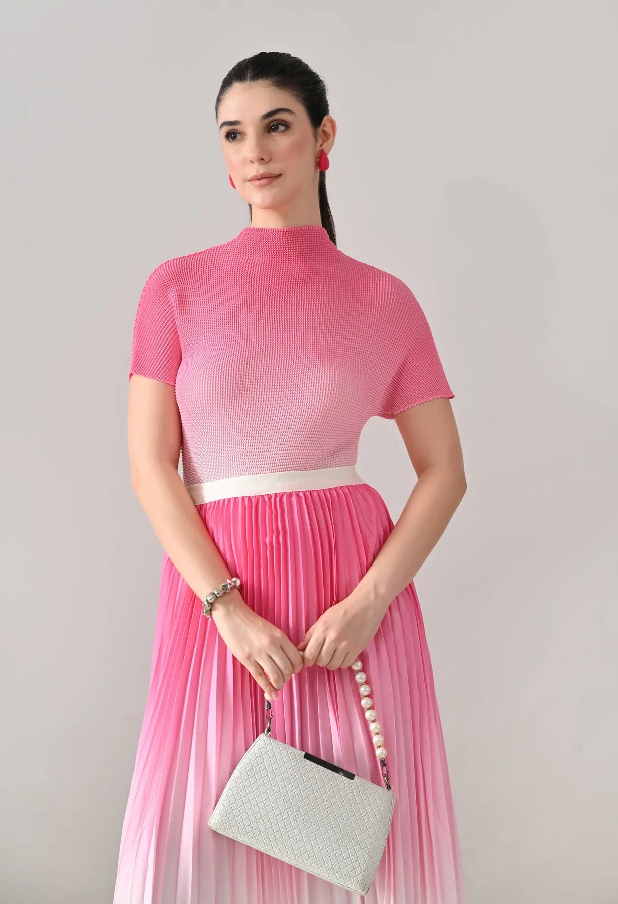 Ombre Pleated Two-Piece Set