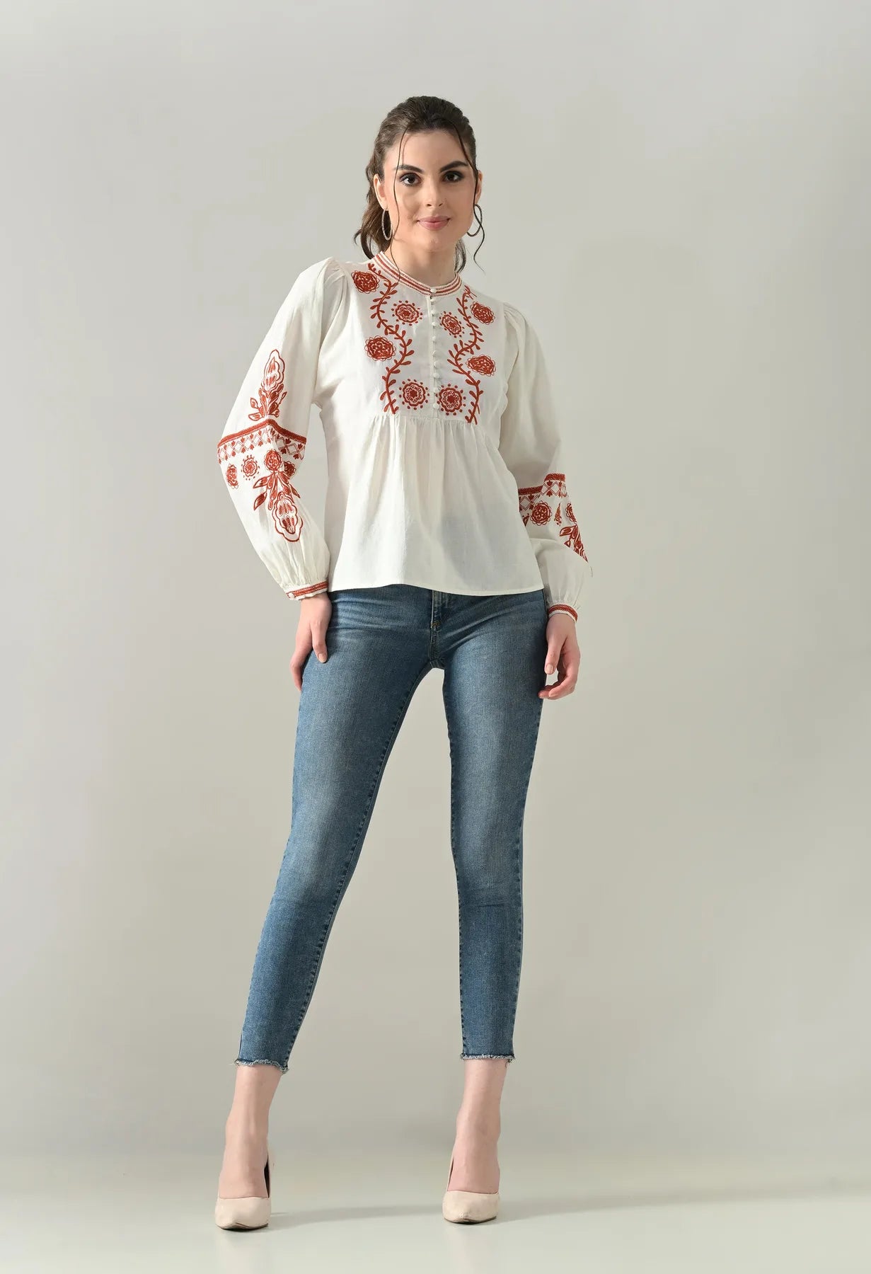 Embroidered Naira Blouse Top