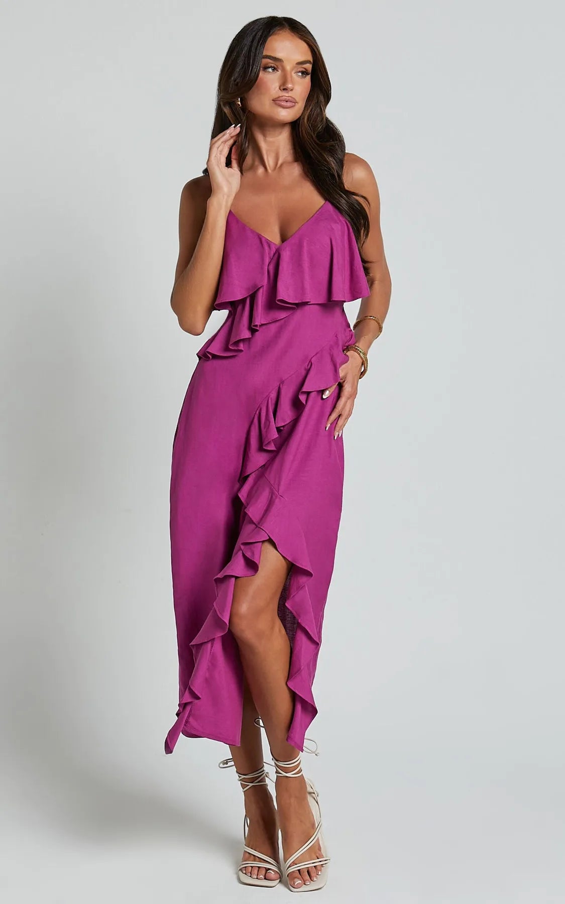 Frill Detail Midi Dress