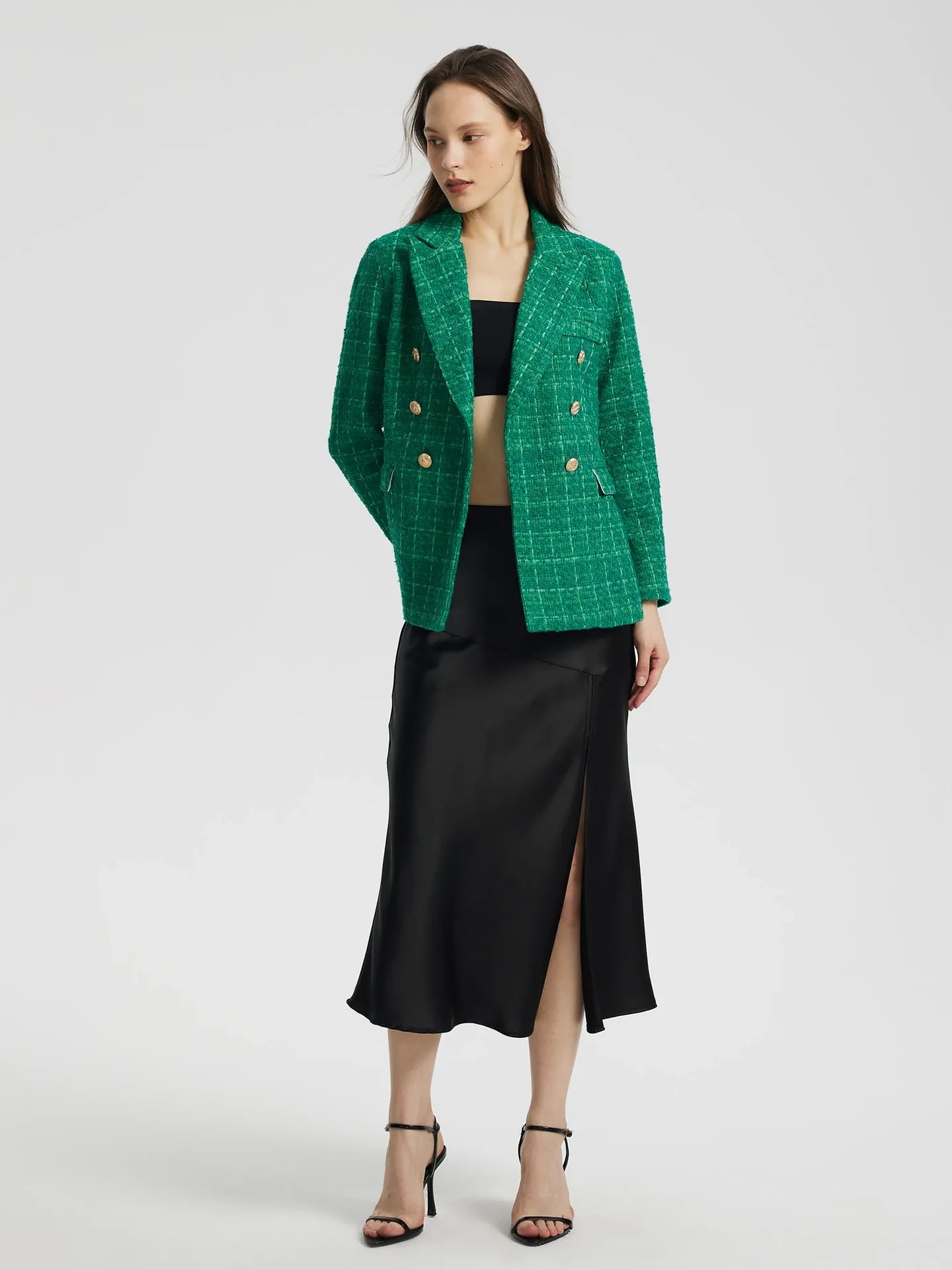 Plaid Tweed Blazer