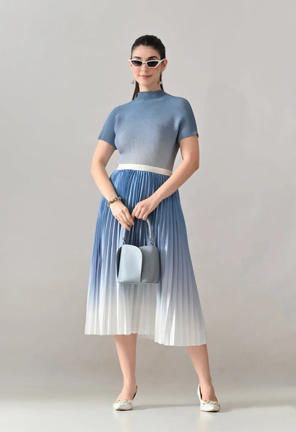 Ombre Pleated Two-Piece Set