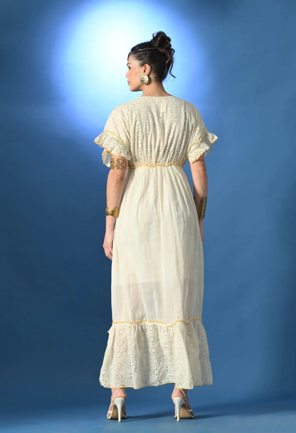 Mirror Glow Schiffli Maxi Dress