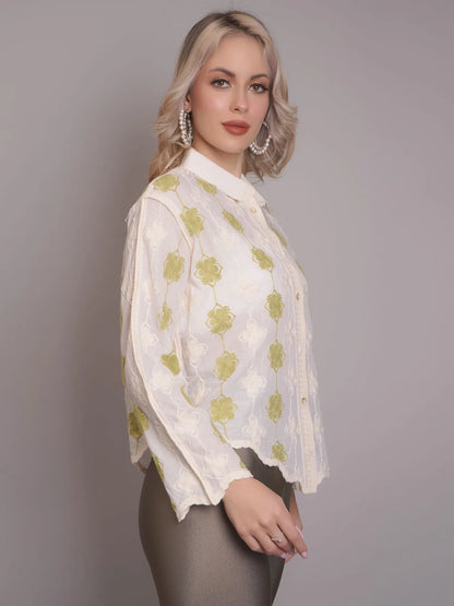 Chain Stitch Embroidered Shirt