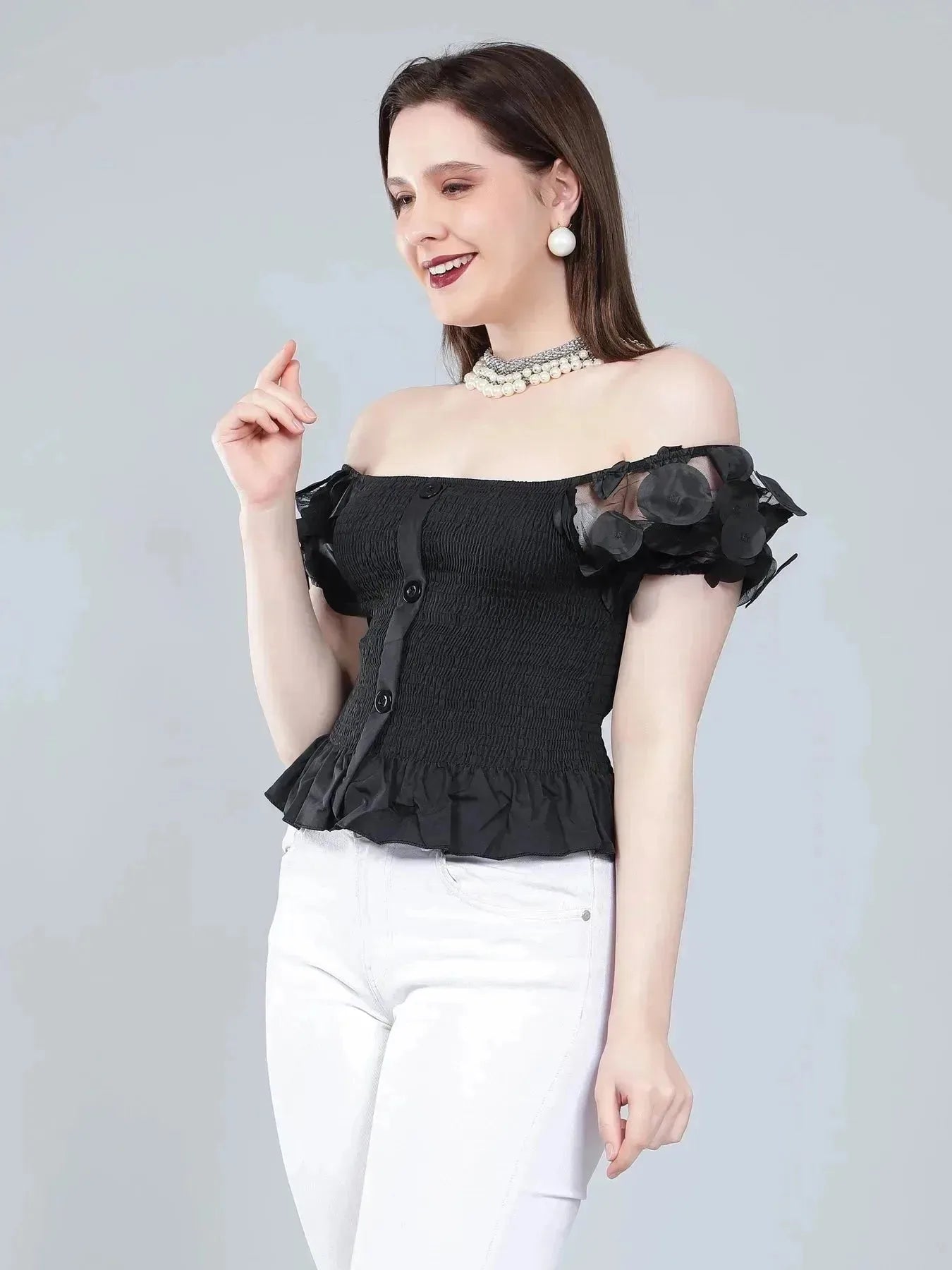 Puff Sleeve Bodycon Top