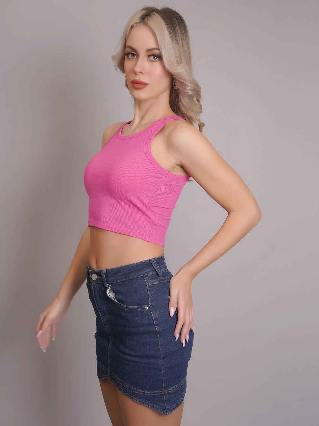 Padded Ribbed Crop Top
