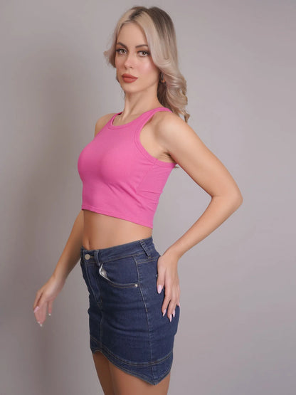 Padded Ribbed Crop Top