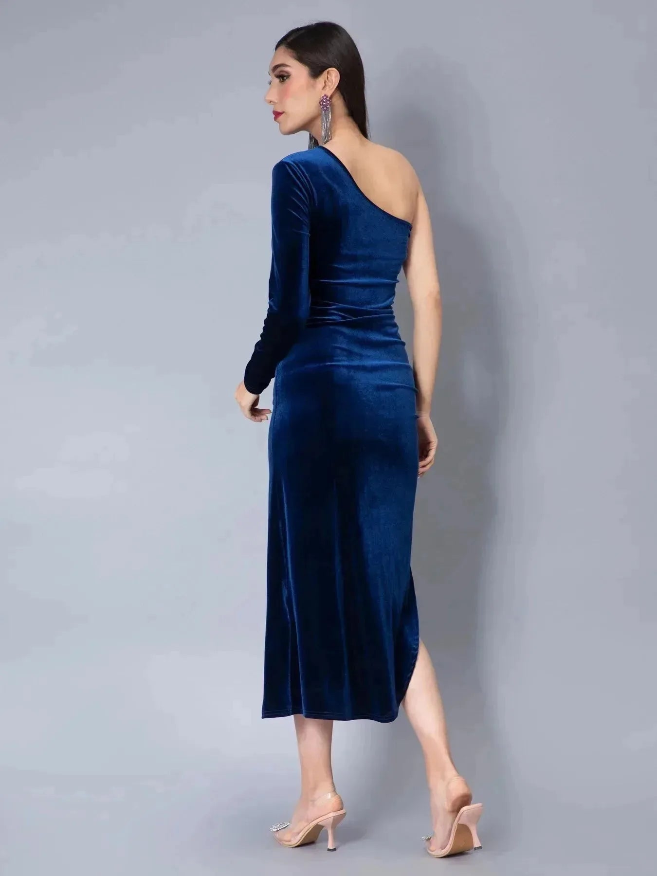 Slit Velvet Cocktail Dress