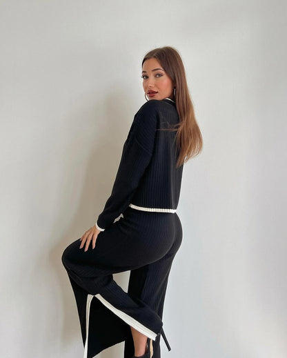 Fashionable Knitted Two Piece Set