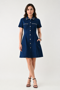 Crystal Denim Mini Dress