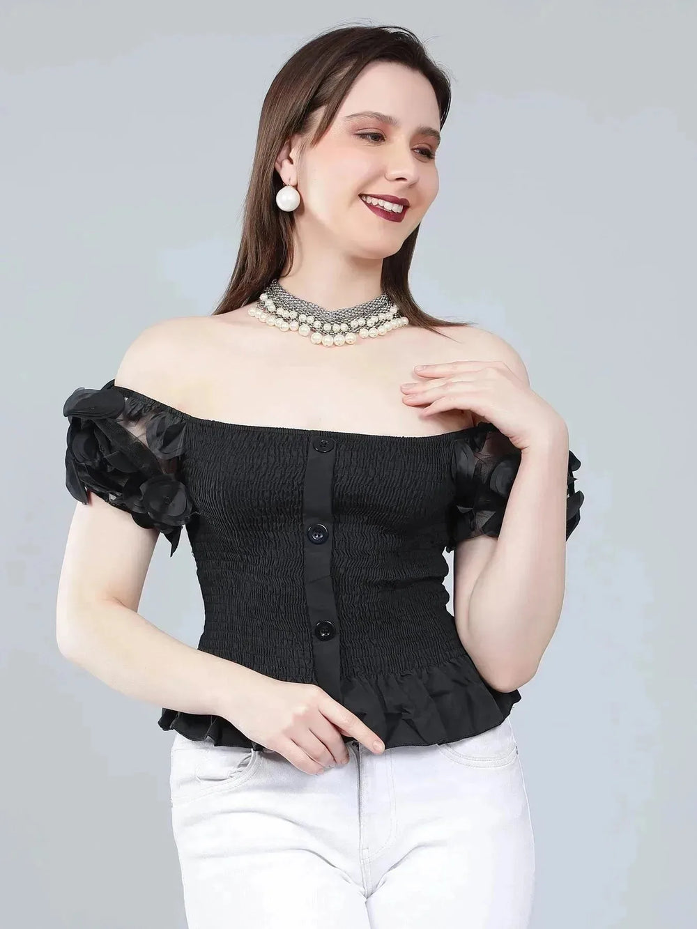 Puff Sleeve Bodycon Top