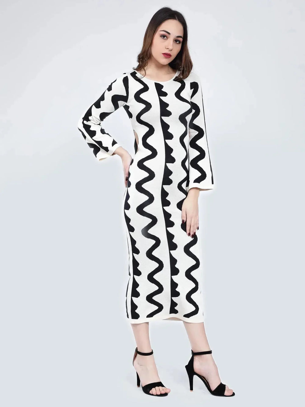 Flat Knit Body Hugging Dress
