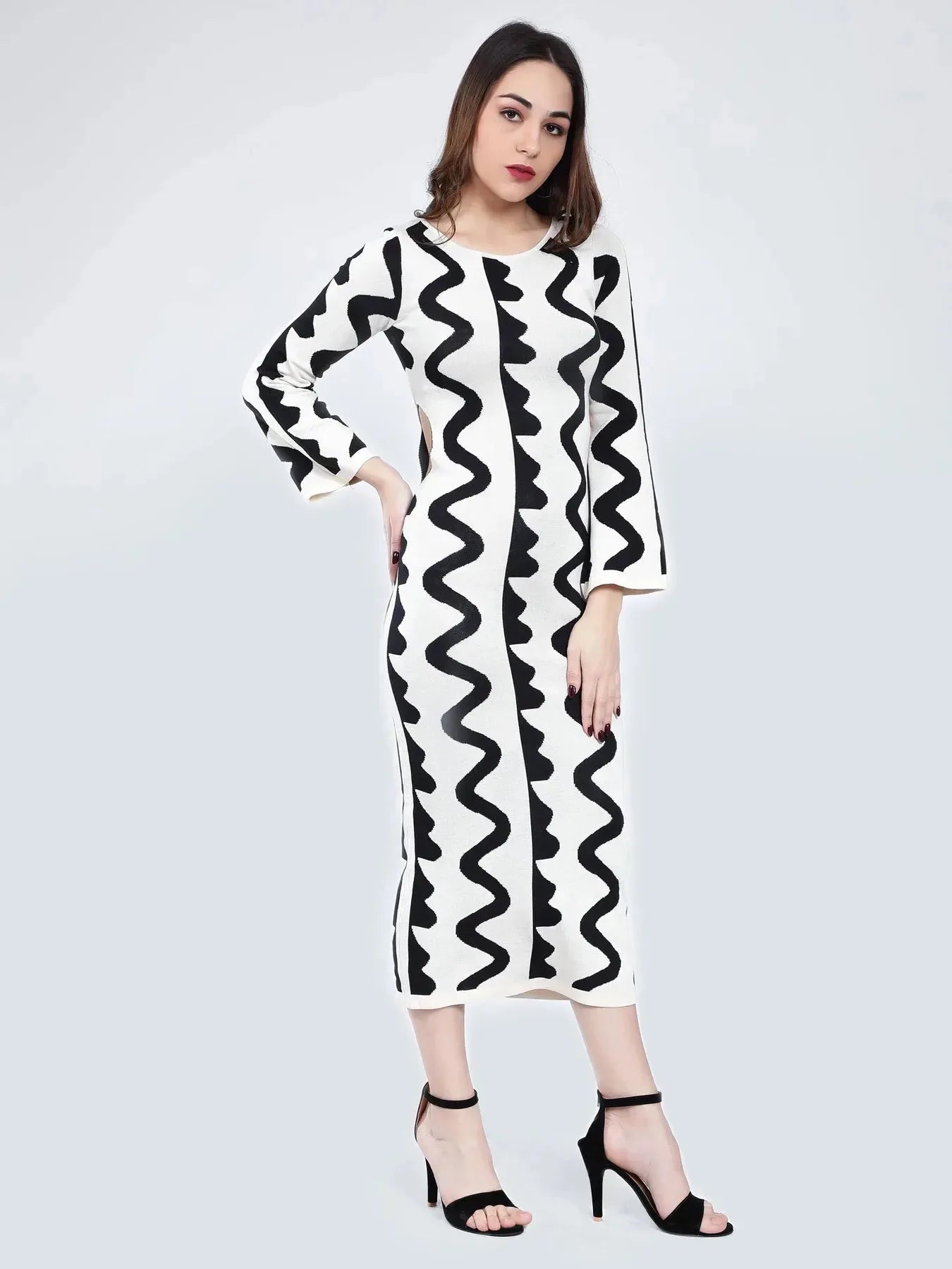 Flat Knit Body Hugging Dress