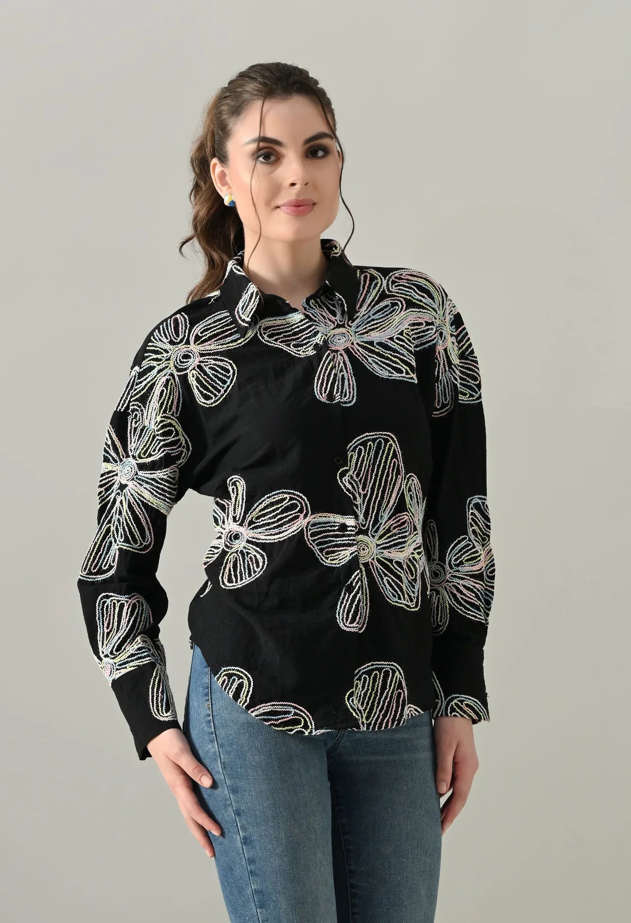 Floral Melody Embroidered Shirt