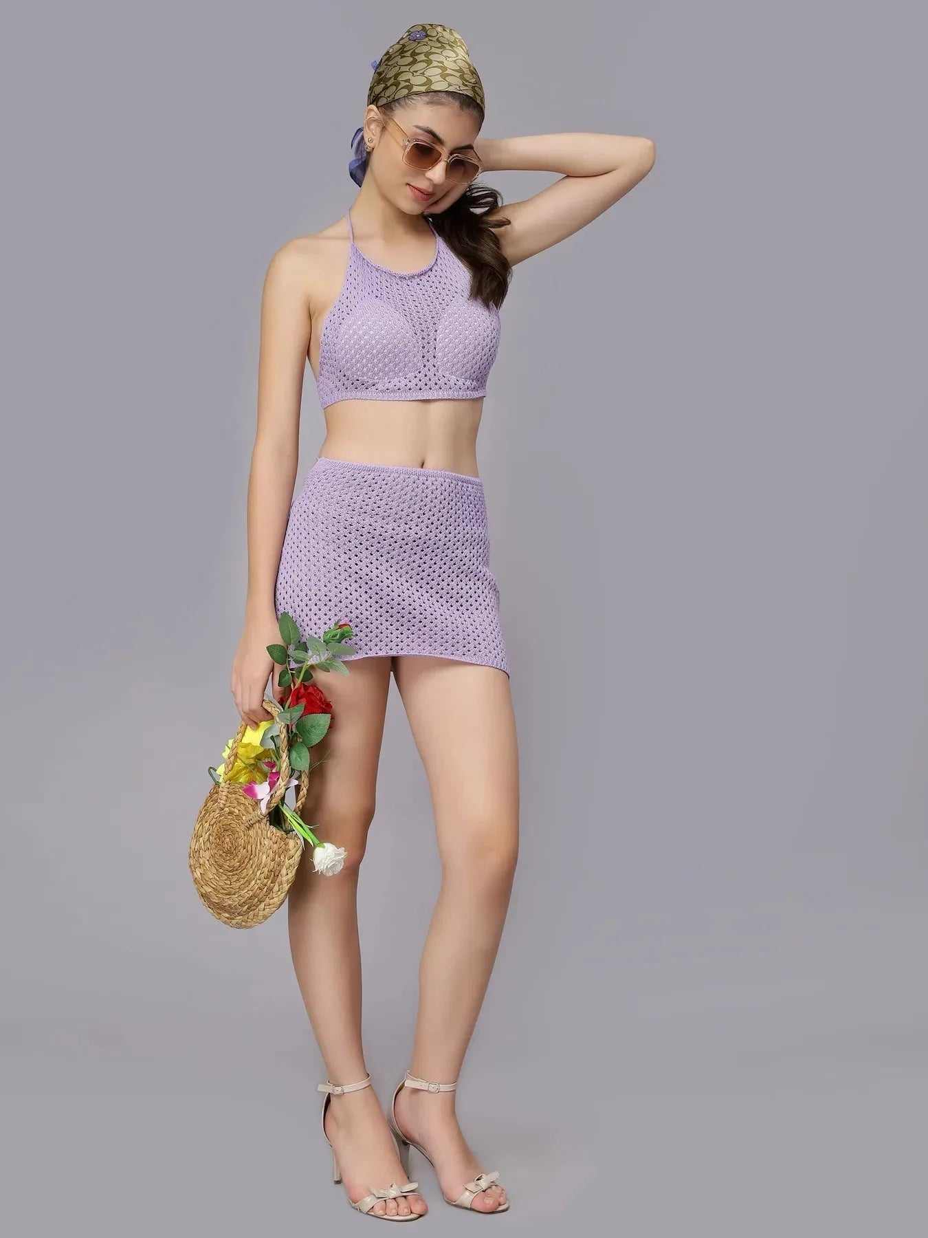 Sexy Crochet Two Piece Set