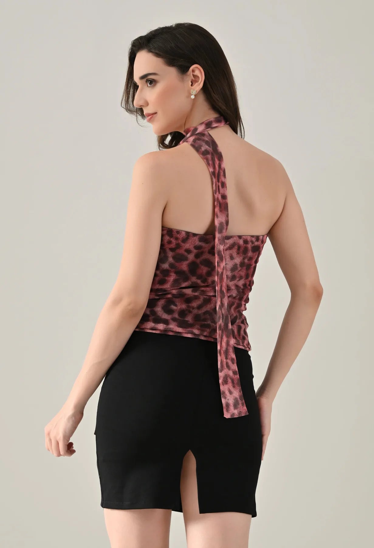 Leopard Tulle Tube Top