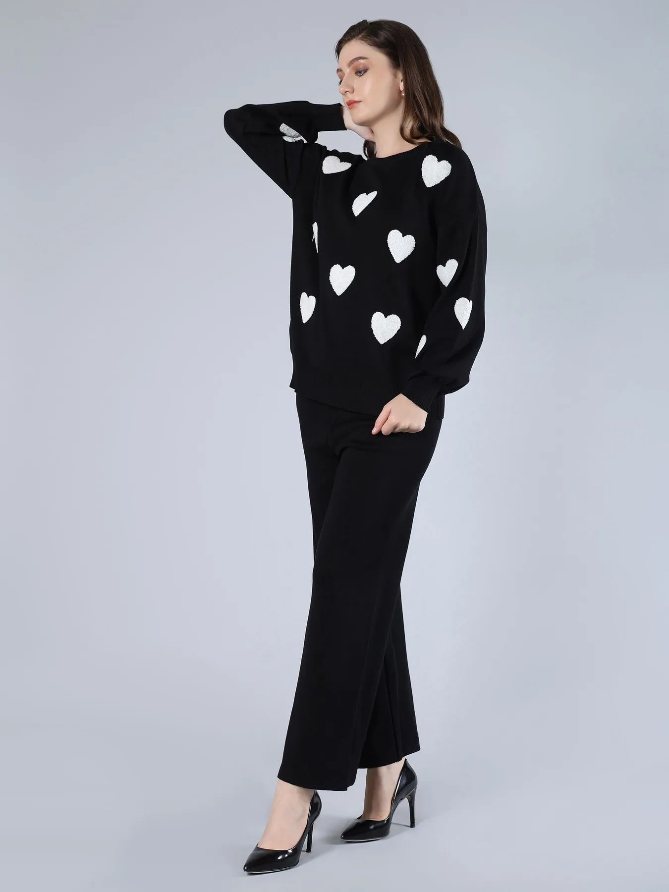 Heart Knitted Two Piece Set